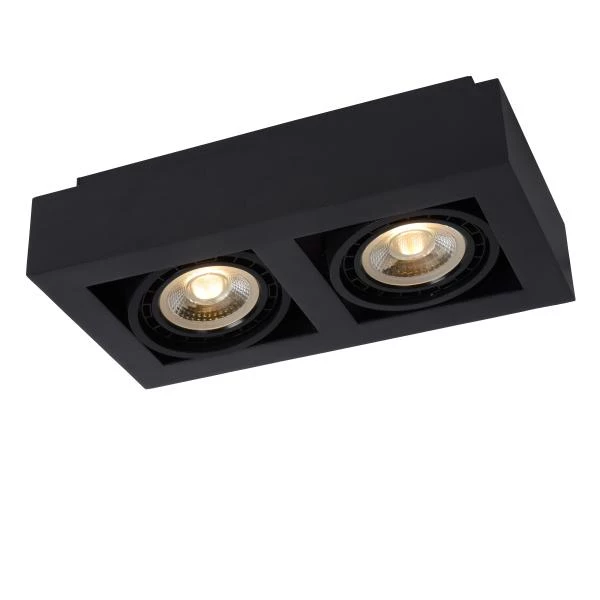 Lucide ZEFIX - Plafondspot - LED Dim to warm - GU10 (ES111) - 2x12W 2200K/3000K - Zwart - detail 2